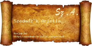 Szedmák Ariella névjegykártya